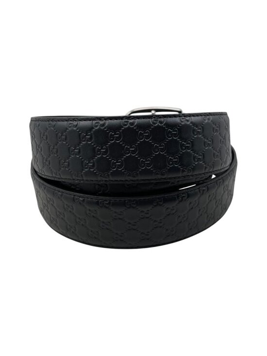 Gucci Belt Micro Guccissima Leather Logo Black Silver main image 7